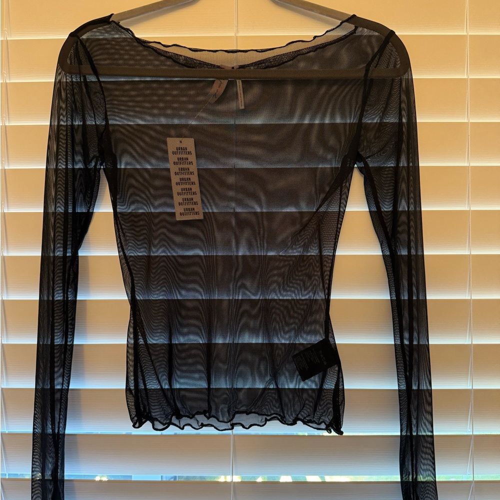Urban Outfitters Black Sheer Mesh Top